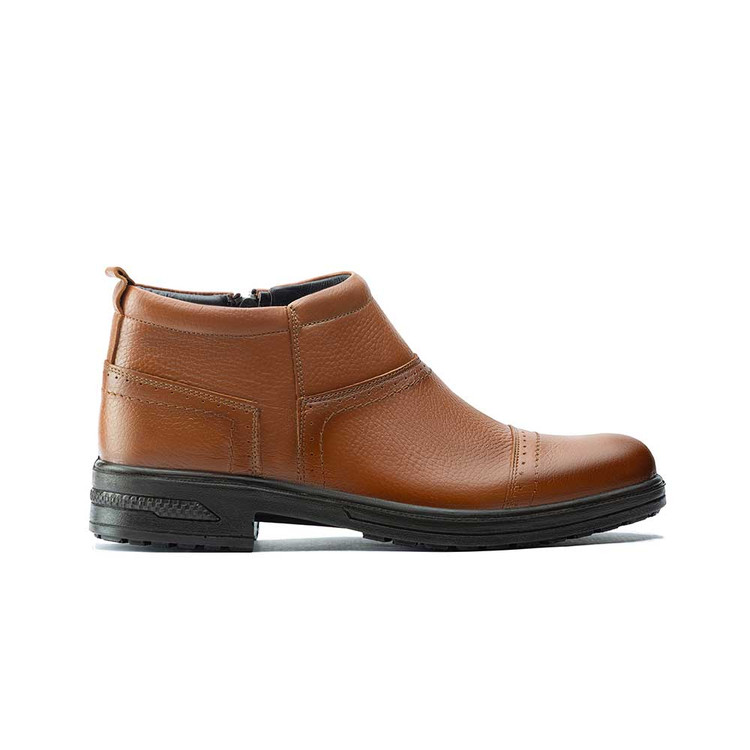 پوتین مردانه چرم ارمغان بیبند سرپنجه با زیره تزریق